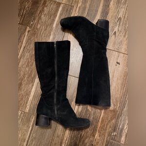 Y2K BORN Black suede Knee-High Women's Boots 7